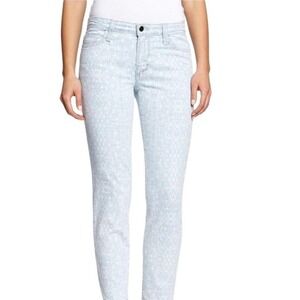 JEN7 by 7 For All Mankind Ankle Skinny Jeans Light Blue Leopard‎ Print Size 10